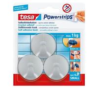 Crochet Petit Et Rond Tesa Powerstrip® Tesa 57578-00000-20 Chrome (Mat) 3 Pc(S)