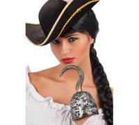 Crochet pirate tête de mort adulte - Argenté/gris - Taille unique