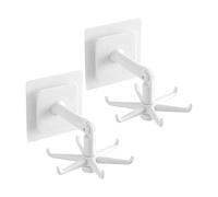 Crochet pliable pour mur, rotation à 360 ° - 2 cintres de douche pliants rotatifs à 360 degrés, égouttoir à vaisselle à 6 griffes, crochets muraux de cuisine, organisateur de vaisselle multifonction
