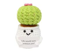Crochet Positif - au Crochet inspirante - Amusante et Mignonne en Tricot de Dessin animé pour Encourager Le Moral et Soutenir Les émotions - Cactus en Peluche pour et Filles