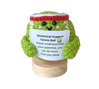 Crochet positif - Boule à tricoter inspirante fabriquée à la main - Décoration anti-stress avec dicton de motivation pour la maison, le bureau et cadeau de pendaison de crémaillère