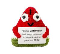 Crochet Positif - Crochet Positif Fruit | Support Émotionnel En Peluche | De Pastèque En Tricot Avec Des Cartes De Message Inspirantes | Mignon De Fruits En Laine En Peluche Pour Le Réconfort