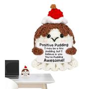 Crochet Positif - Doudou Inspirant, Figurine Bienveillance | Peluche Motivée Tricotée Main, Cadeau Affectueux Pour Soutenir Amies, Surprendre Enseignantes Lors D’Anniversaires, Fêtes Diplôme Ou Journé