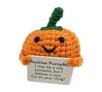 Crochet positif - Petite citrouille en peluche faite à la main - Décoration au crochet de dessin animé pour soutien émotionnel - Jouet en fil doux avec idée de cadeau - Pour - Confort de