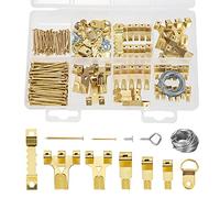 Crochet pour Cadre Photo, Kit de 260 Pièces Crochets d'Image Crochet Mural Tableau avec Vis, Clous, D-Anneau, œil à Vis, Câble Acier pour Fixation Photos Miroirs Œuvres D'Art