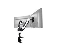 hjh OFFICE Support de Moniteur 2 Bras 15-27" VM-MG2S Alu Blanc/Noir Bras Moniteur avec Ressort à gaz Charge Max. 8kg par Bras 802030