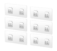 Crochet pour Murs,6 pièces Crochets Adhésifs de Rechange pour Étagère de Douche,Crochet Transparent et Solide pour Les Murs,pour Salle de Bain Porte-Savon Panier de Rangement