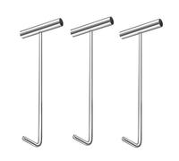 Crochet pour Plaque d'égout, Lot de 3 Crochets en Acier Inoxydable - Outil d'extraction en Forme de J, lève-Couvercle à Bout Arrondi pour Volets roulants et couvercles de compteurs d'eau, lo