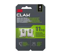 Crochet pour Tableaux Spécial Plaque de Plâtre 3M™ CLAW 11 kg - Lot de 4 Crochets en Métal