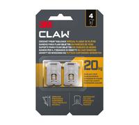 Crochet pour Tableaux spécial Plaque de Plâtre 3M™ CLAW 20 kg - Lot de 4 Crochets en Métal