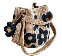 Crochet Purse - Boho Crochet Handmade Flower Pouch, Flower Tote Bag Needlework Clutch Shoulder Basket Slouchy Hobo | Floral Pack For Lunch Shower Wet Dock Sand Boat Poolside Resort Weekend Trip