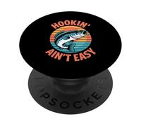 Crochet rétro Aint Easy Funny Bass Fishing Humour Fisherman PopSockets PopGrip Adhésif