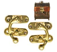 Crochet rétro HaSP - Bras oscillant - Boîte à bijoux - Fermeture à crochet - Style rétro - Crochet - Style vintage - Verrou à crochet gauche et droit pour boîte à bijoux, boîte à outils, antiquités