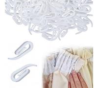 Crochet Rideau Rail, 100 PCS Clips de Rideau en Plastique Blanc de 2.8 x 1.2 cm pour Rideau de Douche, Fenêtre et PorteS