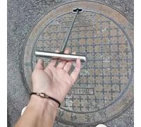 Crochet Robuste pour Couvercle de Regard avec poignée en T en Acier, lève-Grille de Drainage, Crochet à pulpe pour couvercles d'égout, 10 mm (3/8"), 50 cm (19 3/4"), extracteur de goupille d