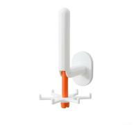 Crochet rotatif perforé pour ustensiles de cuisine, brosses, éponges et rouleaux de papier - Sans perçage - Orange