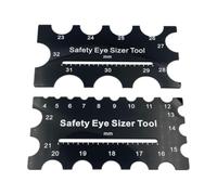 Crochet Safety Eye Tool - PP, 2 Pieces Sizing Ruler Measures 4mm To 32mm Precise Measurement | Easy-Use Eye Sizer, Crafting Supplies For Beginners, Doll Making, Stuffed Animal