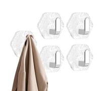 Crochet sans enroulement - Hook de coupe d'aspiration | Hooks de tasses à succion imperméables en acier inoxydable | 5 crochets de douche adhésifs | Backs de service lourd pour stockage d'ouvre
