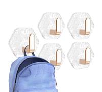 Crochet sans enroulement - Hook de coupe d'aspiration | Hooks de tasses à succion imperméables en acier inoxydable | 5 crochets de douche adhésifs | Backs de service lourd pour stockage d'ouvre