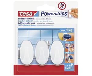 Crochet small ovale tesa Powerstrips® tesa 57533-00016-20 blanc 3 pc(s)