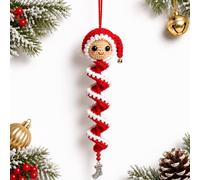 Crochet Snowman Spiral Ornament DIY Kit for Adults with Yarn and Hook (Elf)
