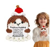 Crochet Soutien Affectif | Pudding Crochet Compagnons de Soutien | Jouets Doux en Peluche Faits Main pour Cadeaux Amies Anniversaire Diplôme Enseignantes