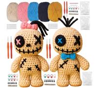 Crochet Starter Kit 4PCS Couple Crâne Voodoo Dolls Crochet Starter Set