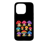 Crochet Style Arc-en-Ciel Couleurs Champignons Imprimer Formes Mania Coque pour iPhone 15 Pro