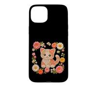 Crochet Style Couleurs Chaton Chat Fleurs Imprimer Formes Mania Coque pour iPhone 15 Plus