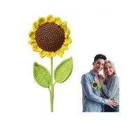 Crochet Sunflower Crochet Artificial Sun Flower Decor Knitted Wool Sunflowers Artificial Flower Wall Decor Wedding Bouquet/YY