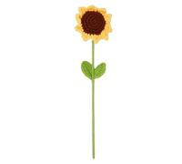 Crochet Sunflower Handcrafted Exquisite Prevent Fading Knitted Sunflower Artificial Flowers for Cemetery Wedding Home Decor Wool 7.5 x 32.5cm