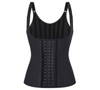 Crochet Taille Réglable Formateur 25 Acier Désossé Minceur Corset Workout Ceinture Gilet Latex Femmes Body Shaper Plus La Taille XS -6XL-Noir-XXL