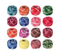 Crochet Thread Balls, Embroidery Threads, Sewing Craft Supplie, 16 Roll Crochet Thread Balls, Variegated Gradient Color Embroidery Machine Thread for Crafting, Sewing, and Home Making Supplies