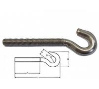 Crochet tige filetée M10 mm inox 304 Longueur 105mm