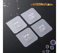 Crochet transparent auto-adhésif - sans trace, (8 pièces/2 pièces), autocollant de fixation de support de rangement mural, crochet à boucle auto-adhésif, crochet en plastique monté au mur, crochet pra