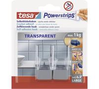 Crochet transparent large chrome mat tesa Powerstrips® tesa 58812-00000-20 transparent, chrome 2 pc(s)