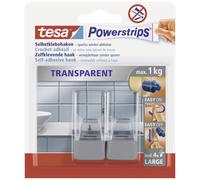Crochet transparent large chrome mat tesa Powerstrips® tesa 58812-00000-20 transparent, chrome 2 pc(s)