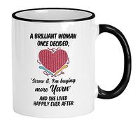 Crochet Une Femme Brillante A Un Jour Décidé Tant Pis Pour Le Fil Plus De Laine Mug Céramique Tasse Avec Anse Tasses À Thé Pour Travail Cacao Maison 330Ml