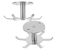 Crochet Ustensiles Cuisine Rotatif 2 Pièces Acier Inoxydable Six Griffes | Pivotant à 360 Degrés, Usage sous Meuble et Salle de Bain, Argenté, Paquet de Vis Inclus