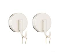 Crochet Ventouse 2.2" Lot de 2 Support 6lbs Crochet Ventouse(Milk White) | Mécanisme verrouillage innovant, supporte 6lbs, pour idéal couronnes saisonnières, collant