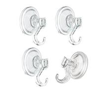 Crochet Ventouse, Lot de 4 Crochet Ventouse Murale Crochet Mural Ventouses Porte Serviette Crochets Transparents, Imperméables et Réutilisables pour Mur et Porte de Cuisine Salle de Bains Chambre