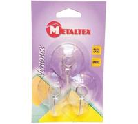 Crochet ventouse - METALTEX - lot de 3 - diamètre 5 cm - transparent - inox