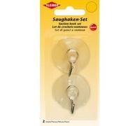 Crochet ventouse, set de 2, plastique, transparent