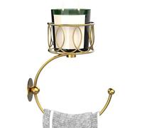 Crochet Vintage Porte-Serviette avec Porte-Bougie - 2-en-1 Anneau pour Serviette de Salle de Bain | Crochet Acier Rustique pour Salle de Bain Cuisine Entrée Dortoir Appartement Chambre Ferme Douche Pl