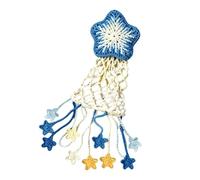 Crochet Water Bottle Holder - Wool, Star Tassel Drink Carrier, Portable Cup Pouch | Handle Water Bottle Bag for Outdoor Gym Beach Travel Hiking Walking Cycling Picnic