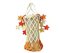 Crochet Water Bottle Holder - Wool, Star Tassel Drink Carrier, Portable Cup Pouch | Handle Water Bottle Bag for Outdoor Gym Beach Travel Hiking Walking Cycling Picnic