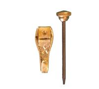 Crochet X - TERF0 - 12 Crochets X + 12 épingles tête laiton pour tableau - Max 5 kg - Or (doré)