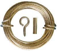 Crochet X - TR3 - 3 M de Tresses + 8 pitons + 8 bagues de serrage Laiton pour Suspension cadre - 15 kg - Or (laiton)