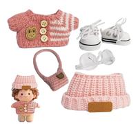 Crocheted Doll Accessories - Doll Clothes | Adorable Outfits for Dolls | Dress Up Toy Decoration for Collectors Display Kids Girls Holiday Birthday Pretend Play fôr Dolls 15-17cm