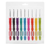 Crocheter,Akozon Ensemble de 9 pcs Aiguilles à Tricoter/Crochet à Tricoter avec Poignée en Caoutchouc Multicolore Sac Vert pour Tissage Artisanal ergonomique